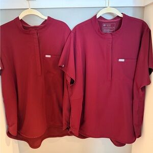 Figs Montex Burgundy Scrub Top